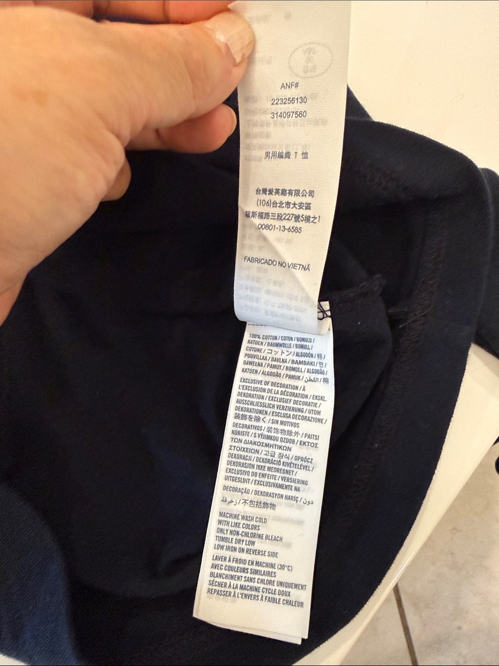 abercrombie kids Navy Long Sleeve Tee with Red Logo - Picture 13 of 13